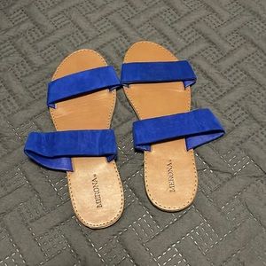 blue flat sandals